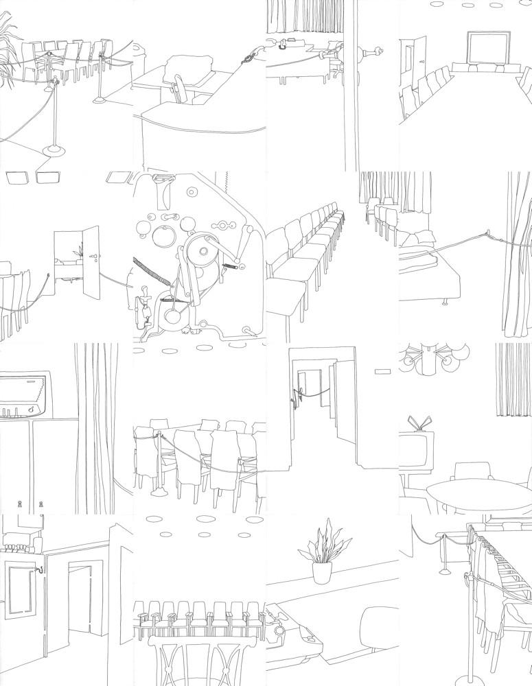 Eva Früh, Künstlerin: stasimuseum, installation, auswahl aus 130 zeichnungen