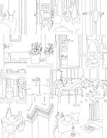 Eva Früh, Künstlerin: mutterseelenallein, installation, auswahl aus 130 zeichnungen